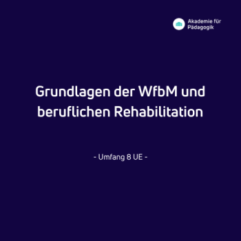 Grundlagen der WfbM und beruflichen Rehabilitation